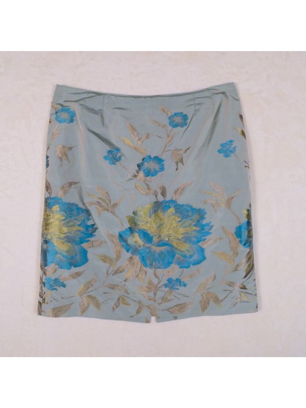 Vintage Anni Kuan Duotone Floral Pencil Skirt Size 10 Mermaid Cottage Fairy Y2K